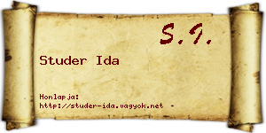 Studer Ida névjegykártya